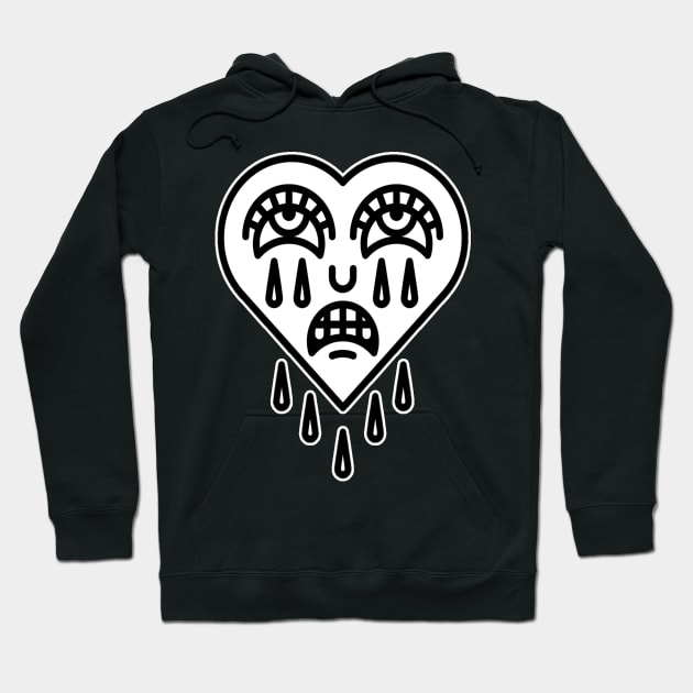 Crying Heart tattoo design Hoodie by Jahaziel Sandoval